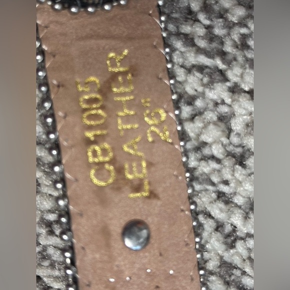 Womens belt 24-26 black rockabilly bling studs  rhinestones western cowgirl 3490 - Picture 14 of 15